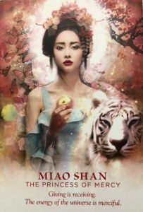 Taro card of Miao Shan, the princess of mercy